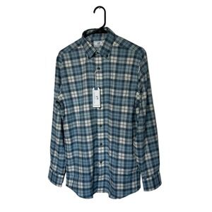Southern Tide Shirt Mens Small Blue Gray Plaid Flannel Intercoastal Performance